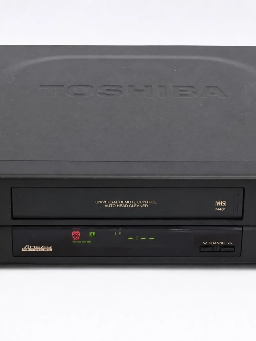 Toshiba Black VHS VCR Player with Green LED Indicators